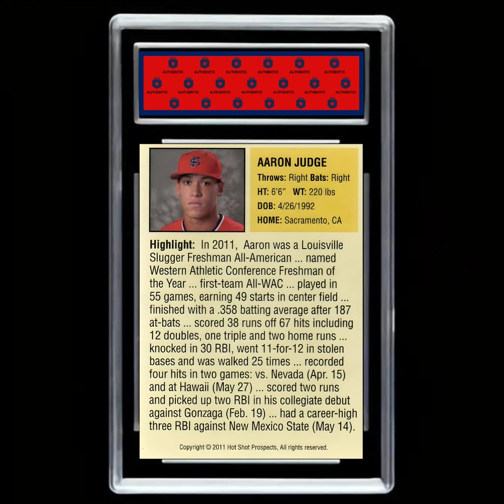 Aaron Judge 2011 Future Stars Rookie Card Alaska League Top Prospects Yankees RC - Graded GEM-MINT 10