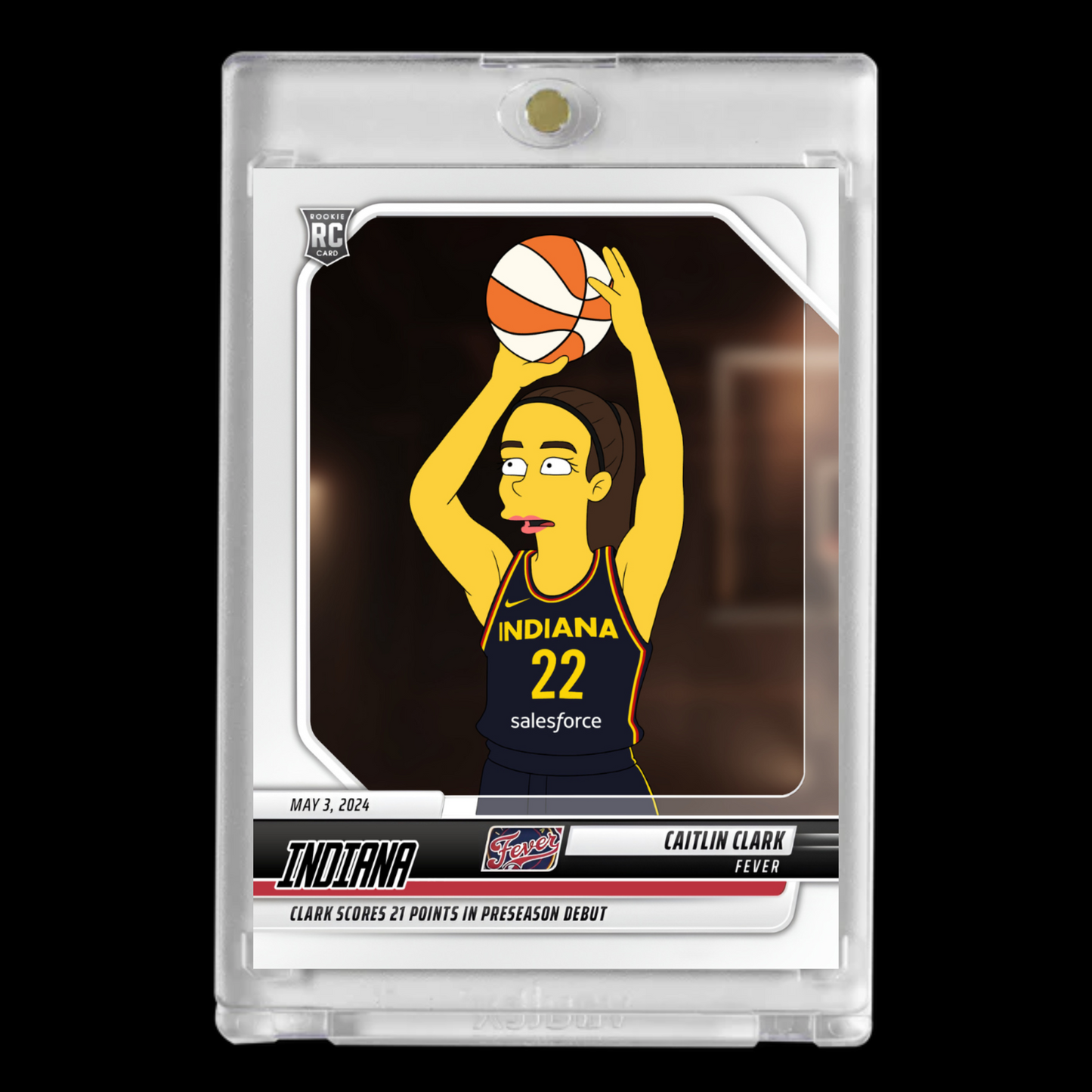 Caitlin Clark #22 2024 Womens Basketball Rookie Simpsons Indiana Fever Mint Card!