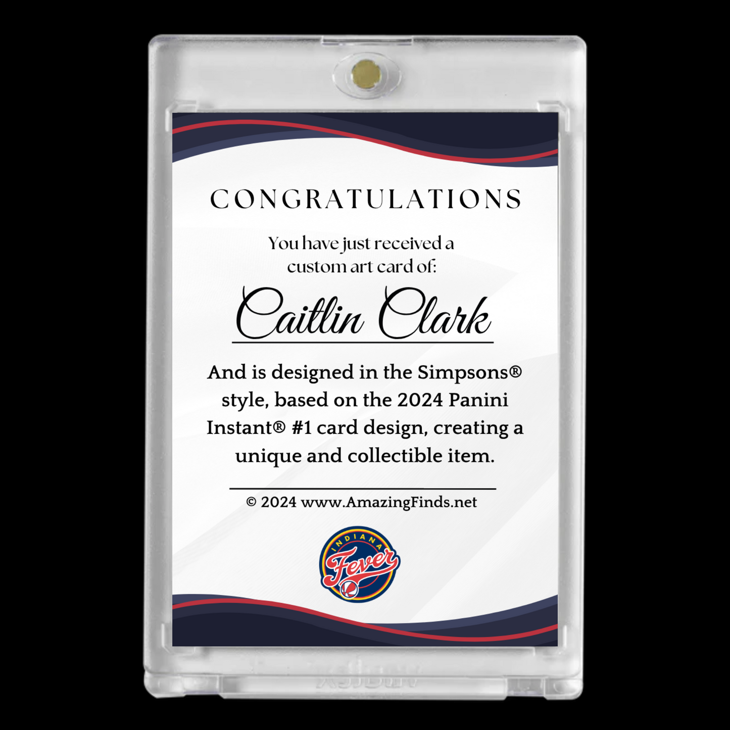 Caitlin Clark #22 2024 Womens Basketball Rookie Simpsons Indiana Fever Mint Card!