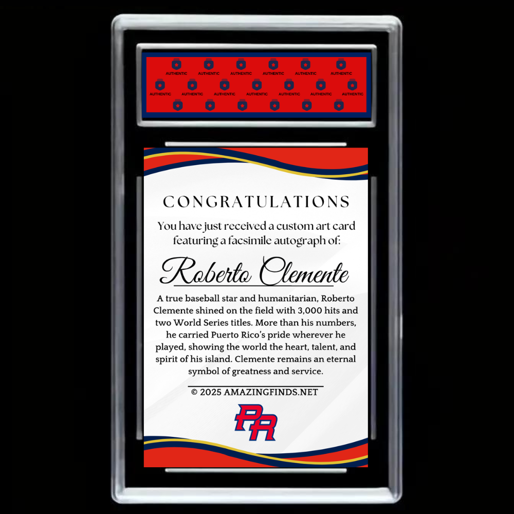 Roberto Clemente Card – Puerto Rico Star Edition Autograph & PR Patch! - GRADED GEM MINT 10!
