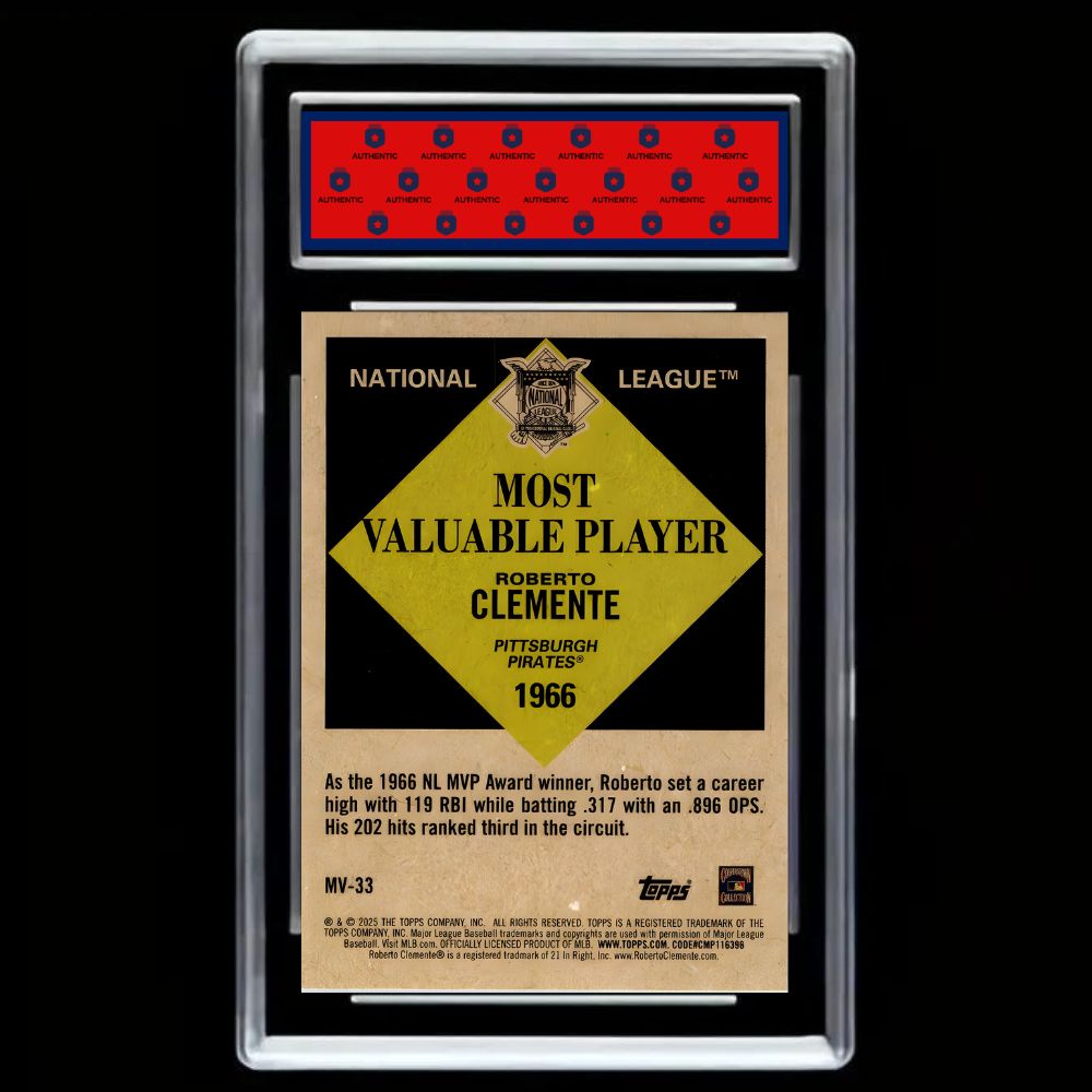 Roberto Clemente Topps 2025 Update Series Most Valuable Player #MV-33 Pirates - Graded Gem Mint 10!