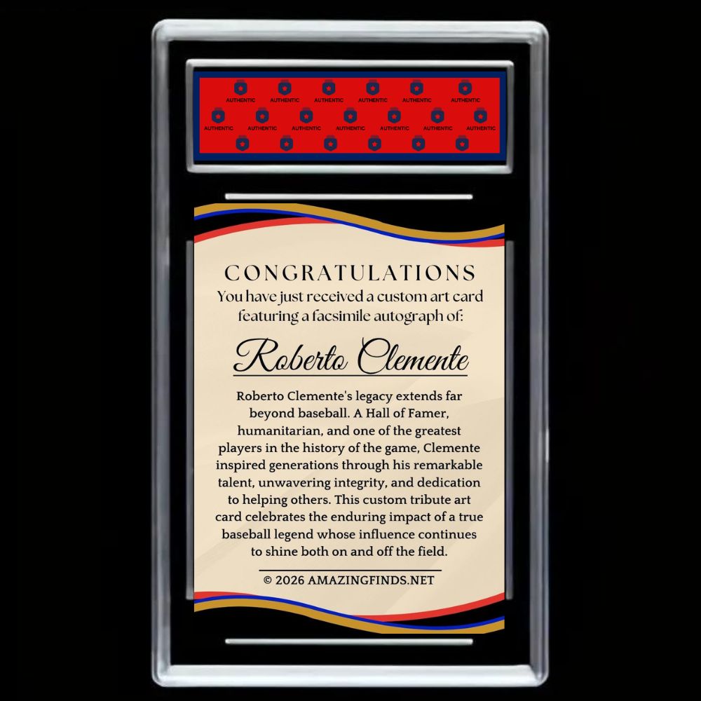 Roberto Clemente Puerto Rico Tribute Custom Art Card – Facsimile Autograph & Patch-Style Artwork - Graded Gem Mint 10!