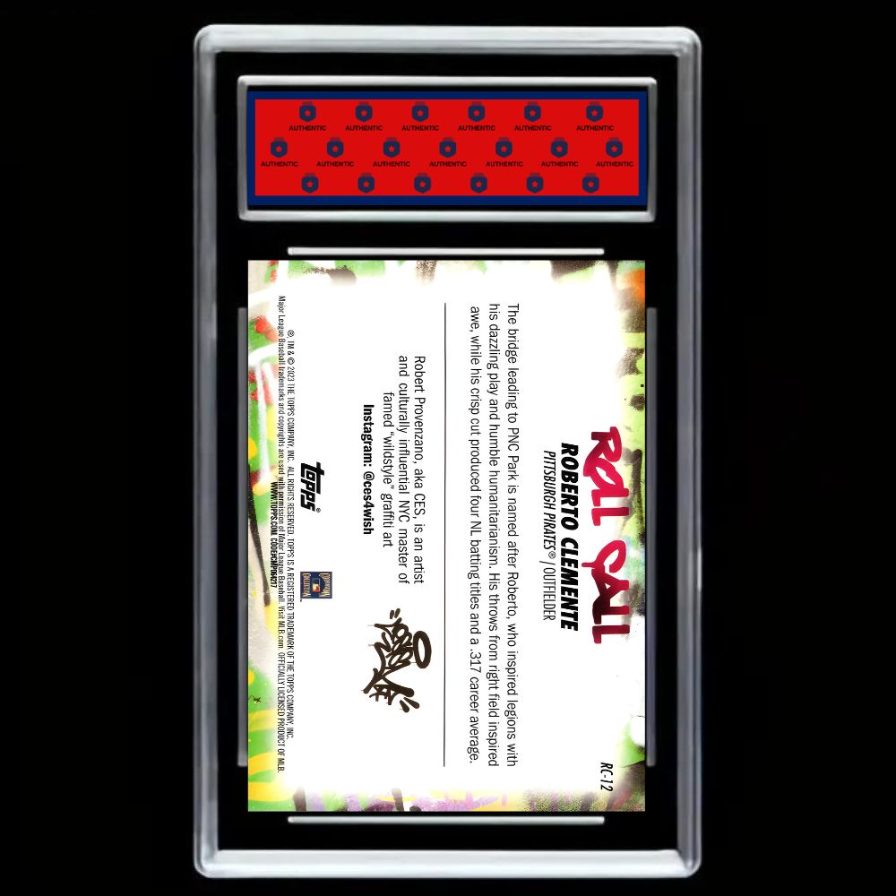 Roberto Clemente 2023 Topps Big League #RC-12 Roll Call Wildstyle Edition - Graded Gem Mint 10!
