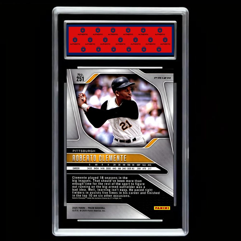 Panini 2025 Prizm Roberto Clemente Pittsburgh Pirates #251 - Graded Gem Mint 10!