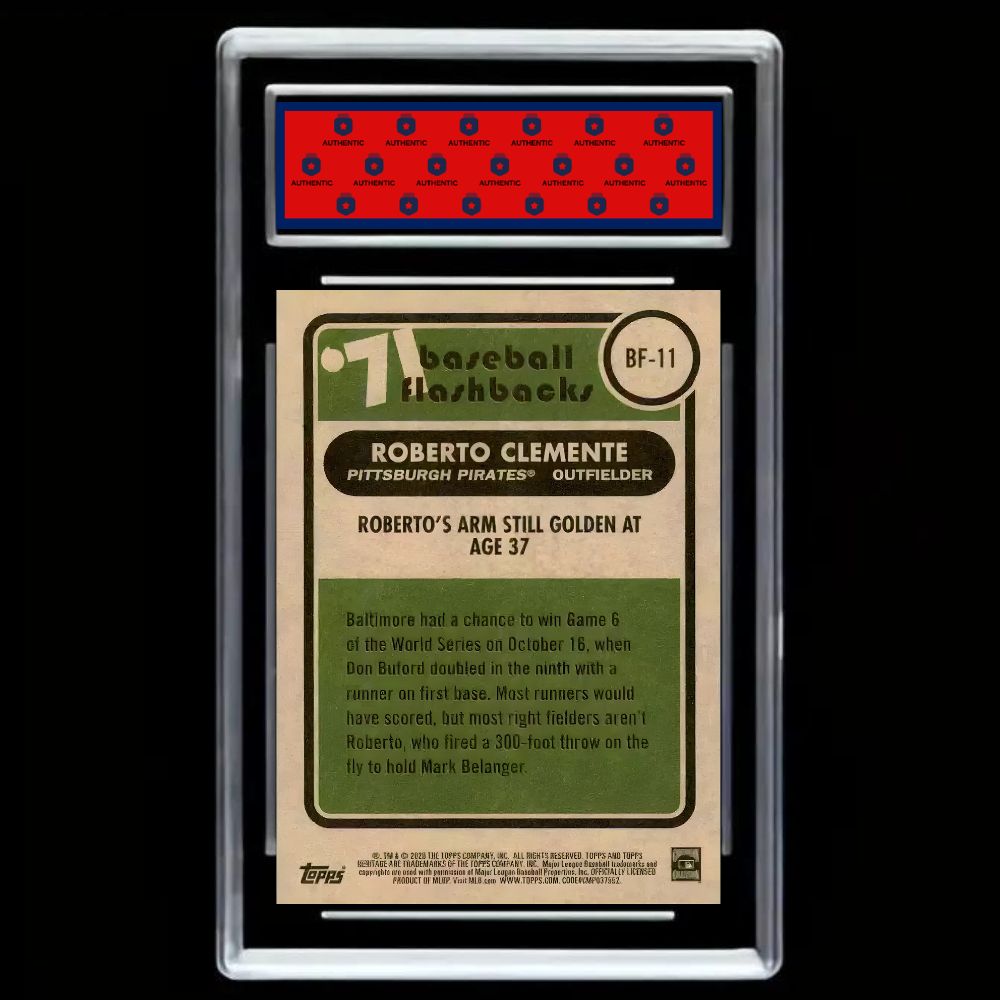 Roberto Clemente 2020 Topps Heritage Flashbacks '71 #BF-11 - Graded Gem Mint 10!
