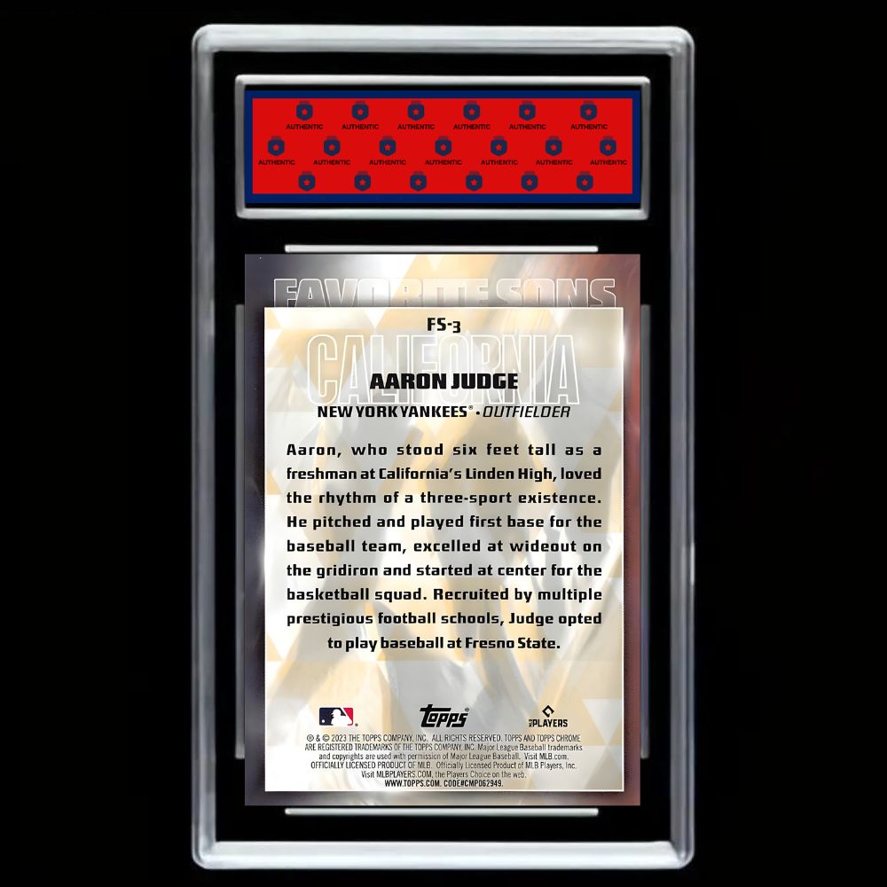 2023 Topps Favorites Sons Aaron Judge FS-3 New York Yankees - Graded Gem Mint 10!