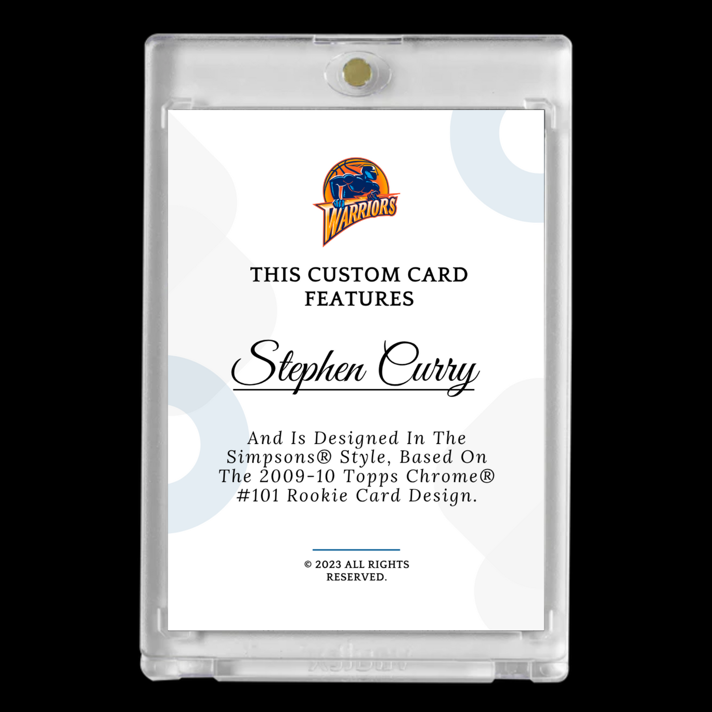 Stephen Curry 2009-10 Rookie RC Golden State Warriors Simpsons Baseball Card!
