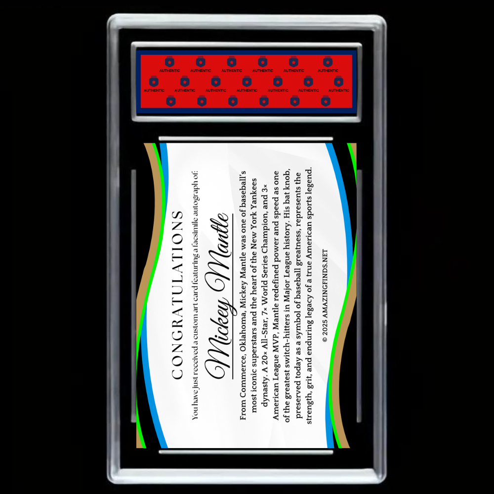 Mickey Mantle Card – NY Yankees Bat Knob Edition - Graded GEM-MINT 10!