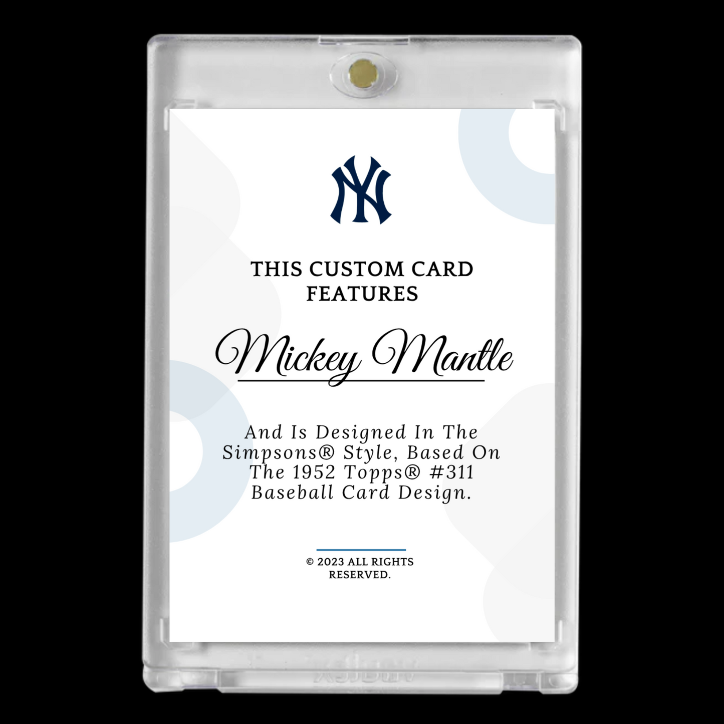 Mickey Mantle 1955 Inspired Rookie The Simpsons Autograph New York Yankees Baseball Card!