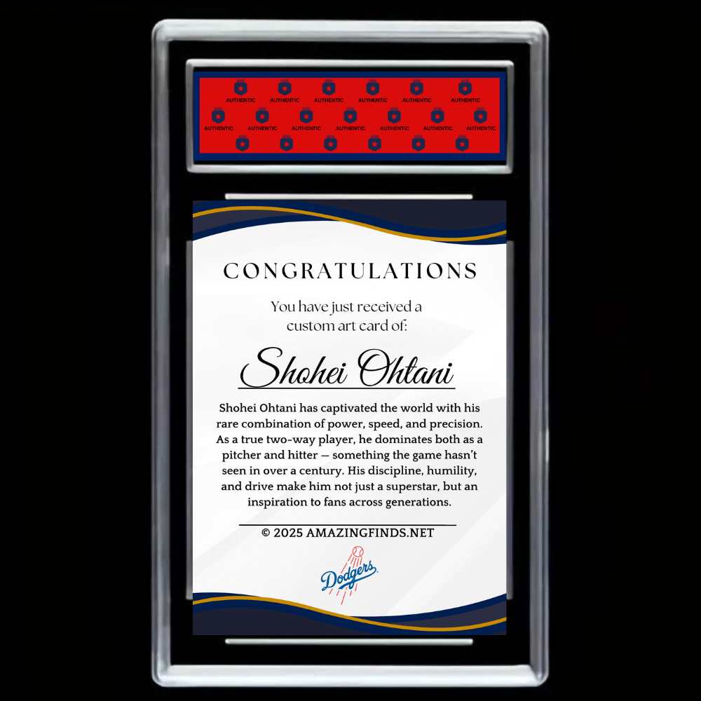 Shohei Ohtani #17 Dodgers Custom Art Card - GRADED GEM MINT 10!
