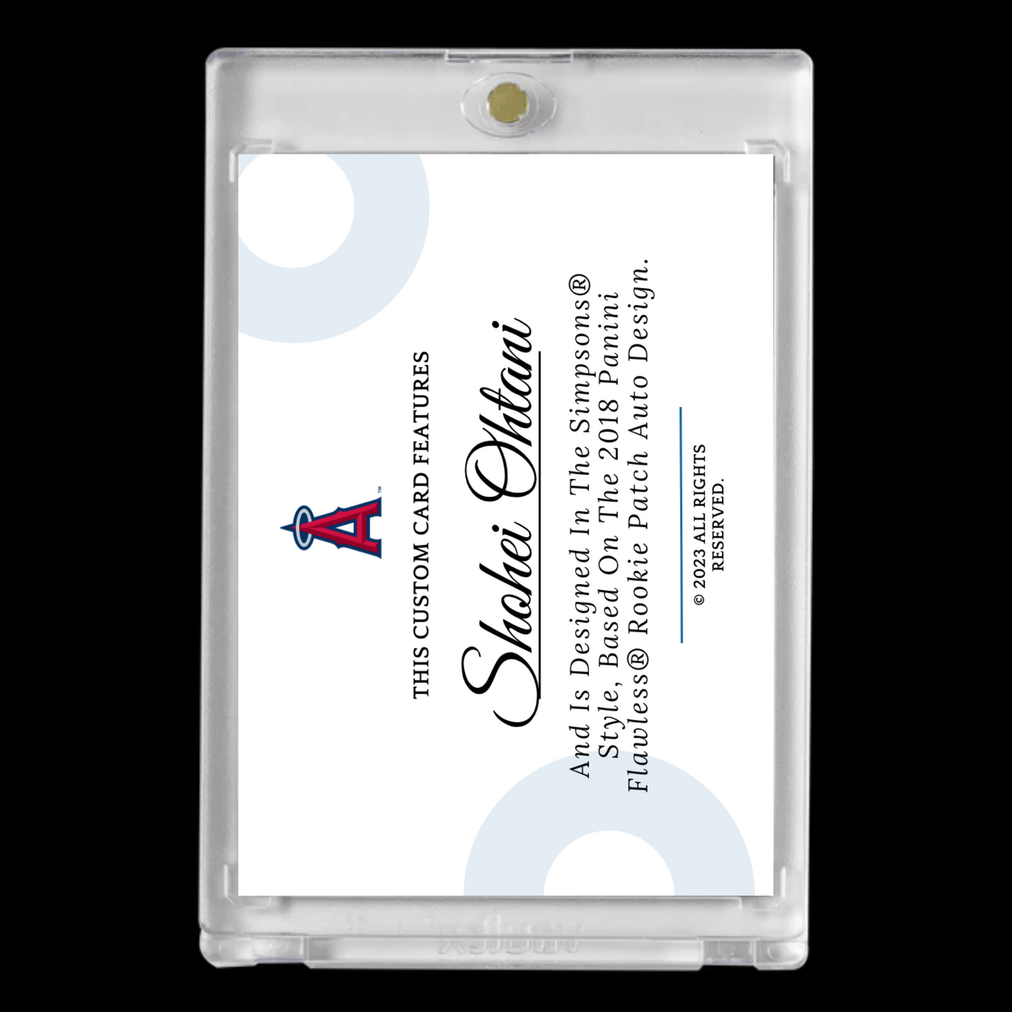 Shohei Ohtani Los Angeles Dodgers Simpsons Rookie Patch Facsimile Autograph Custom Card