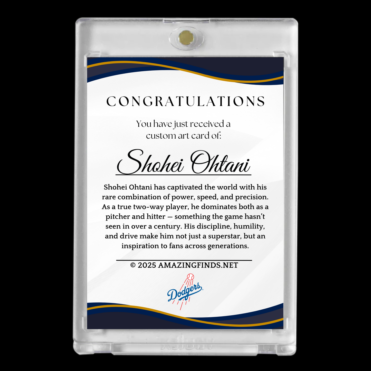 Shohei Ohtani #17 Dodgers Custom Art Card – Printed Patch Edition