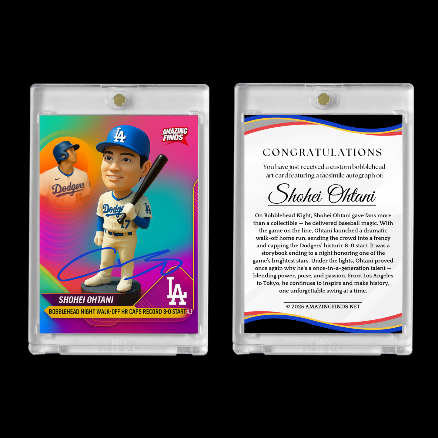 Shohei Ohtani 2025 #17 Los Angeles Dodgers Autograph Bobblehead Card!