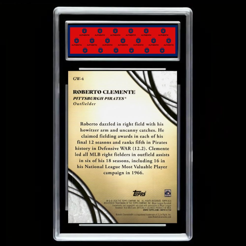 2026 Topps Series 2 - Roberto Clemente Glove Work #GW-4 Pirates - GRADED GEM MINT 10!