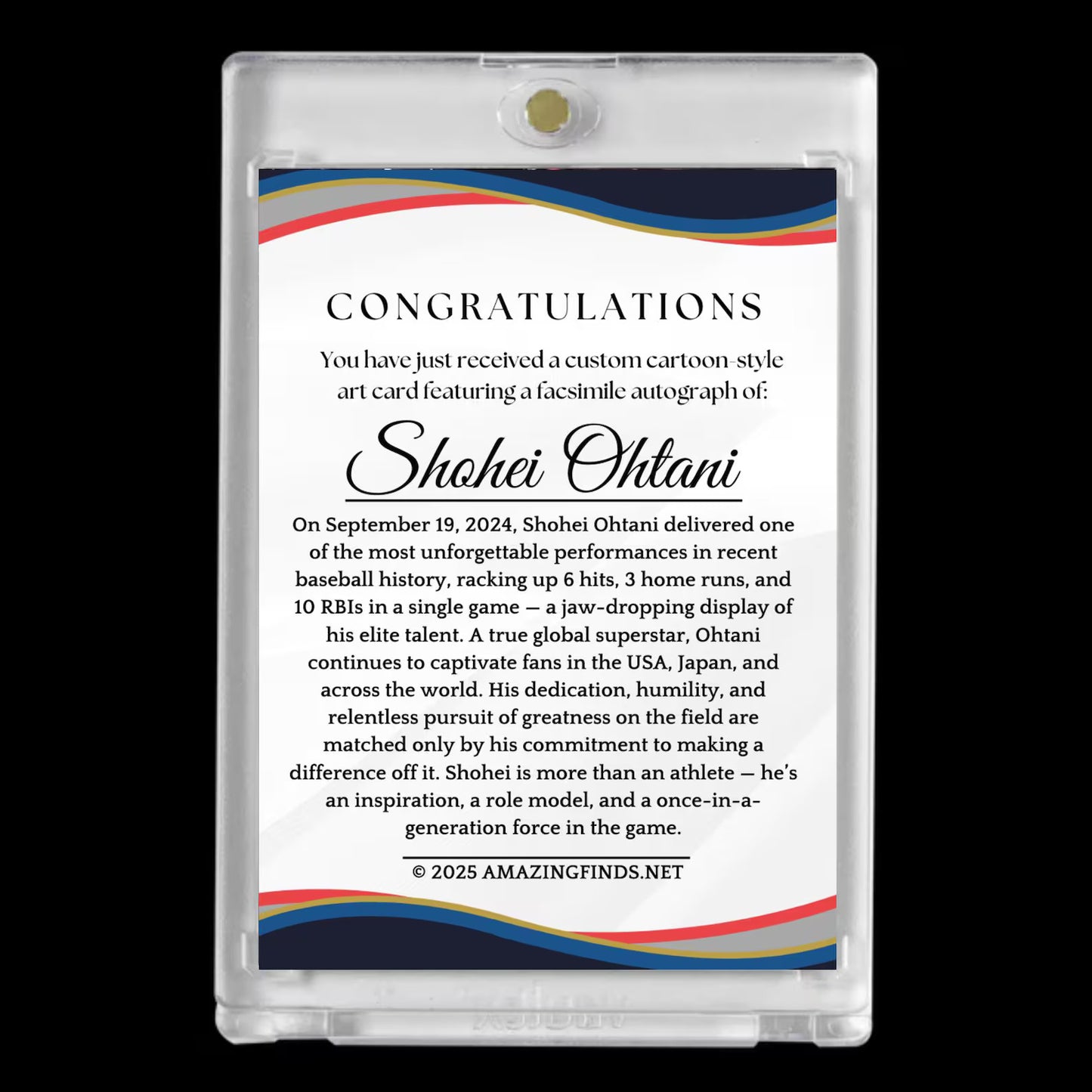 Shohei Ohtani 2025 #17 Dodgers Autograph Cartoon Art Card – Limited Edition Tribute