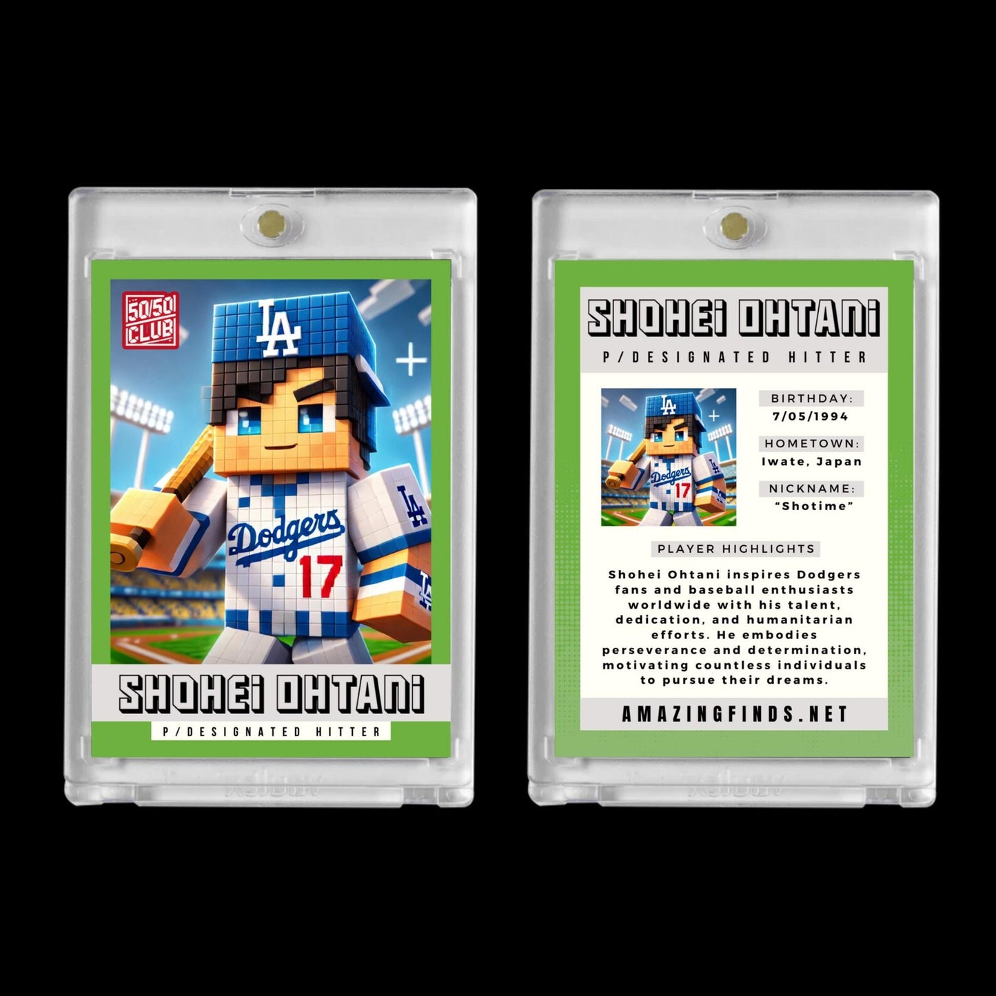 Shohei Ohtani 2025 #17 Los Angeles Dodgers 50/50 Club Minecraft Card!