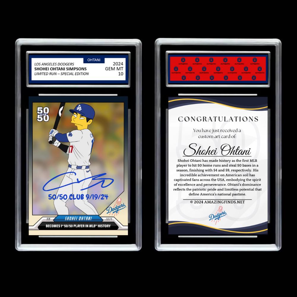 Shohei Ohtani 2024 #17 Los Angeles Dodgers 50/50 Facsimile Autograph Mint Card! - Graded GEM-MINT 10