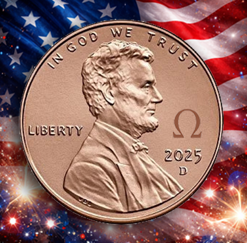 2025 Lincoln Penny Cent OMEGA Ω Counterstamp IN STOCK + FREE SHIP!!