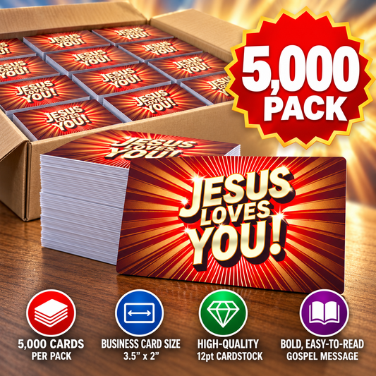 Jesus Loves You Gospel Tract Cards – Share God's Love | 5,000 Pack