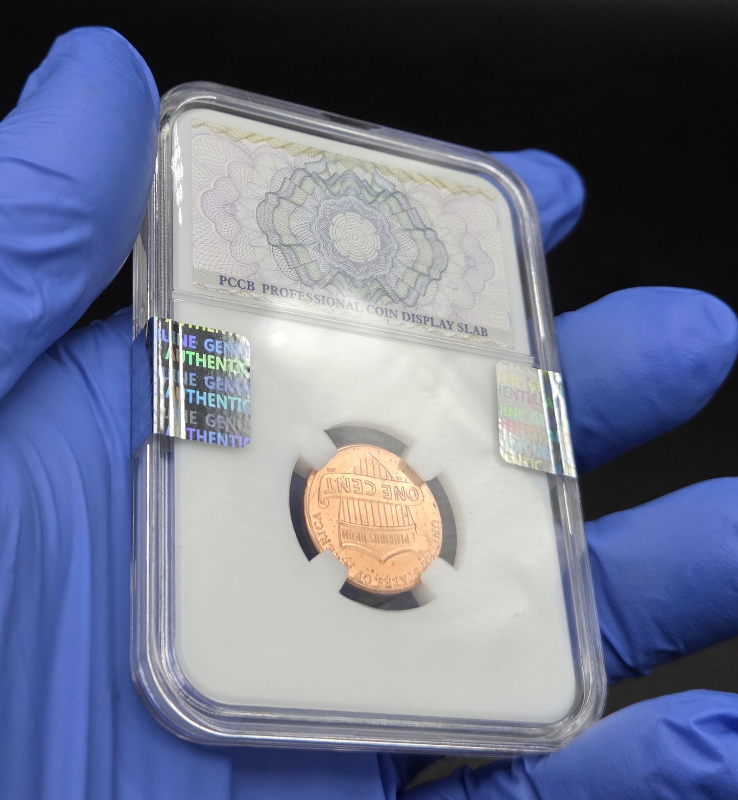 2025 Lincoln Shield Penny Cent OMEGA Ω Counterstamp with Slab Holder IN STOCK!!