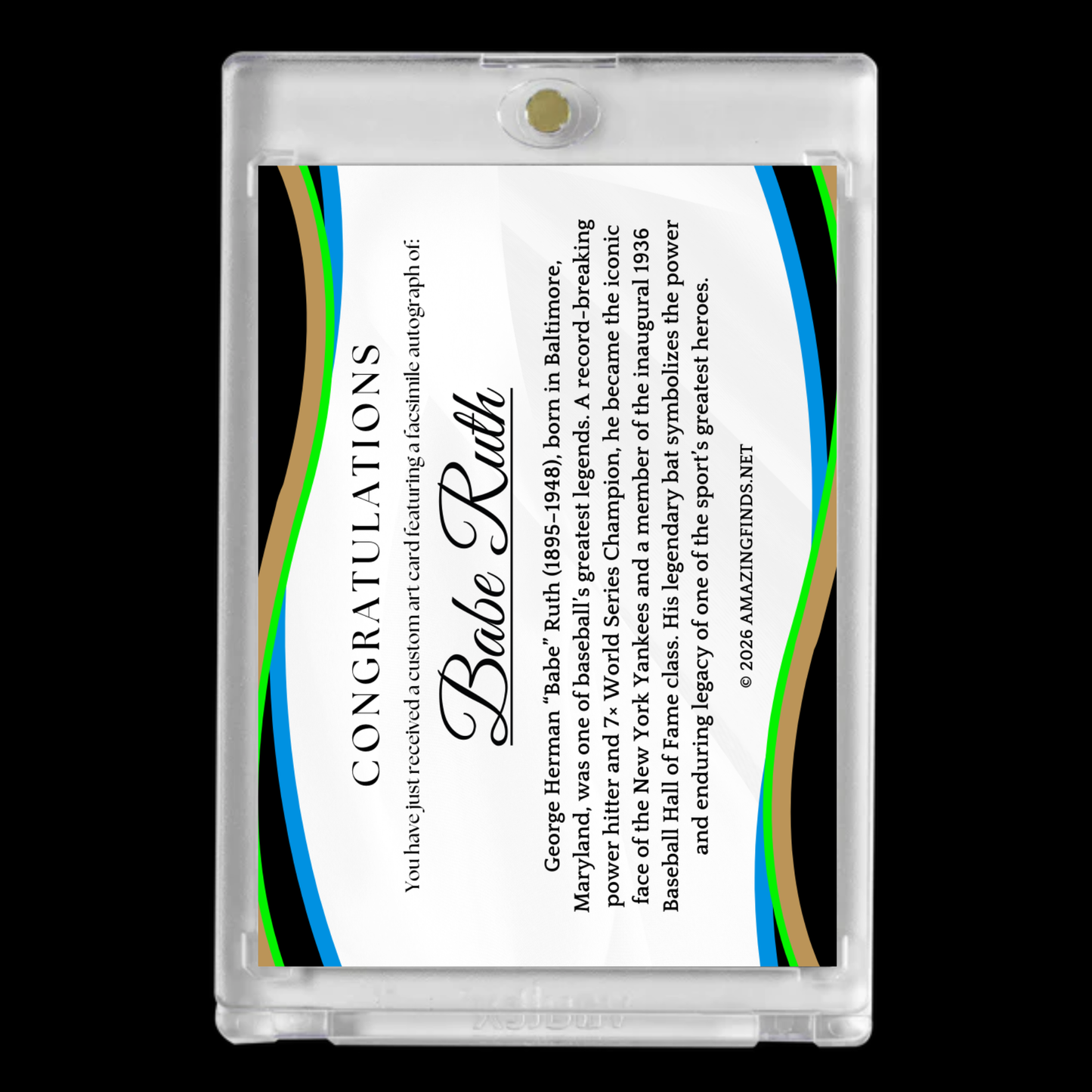 Babe Ruth Card – New York Yankees Bat Knob Edition!