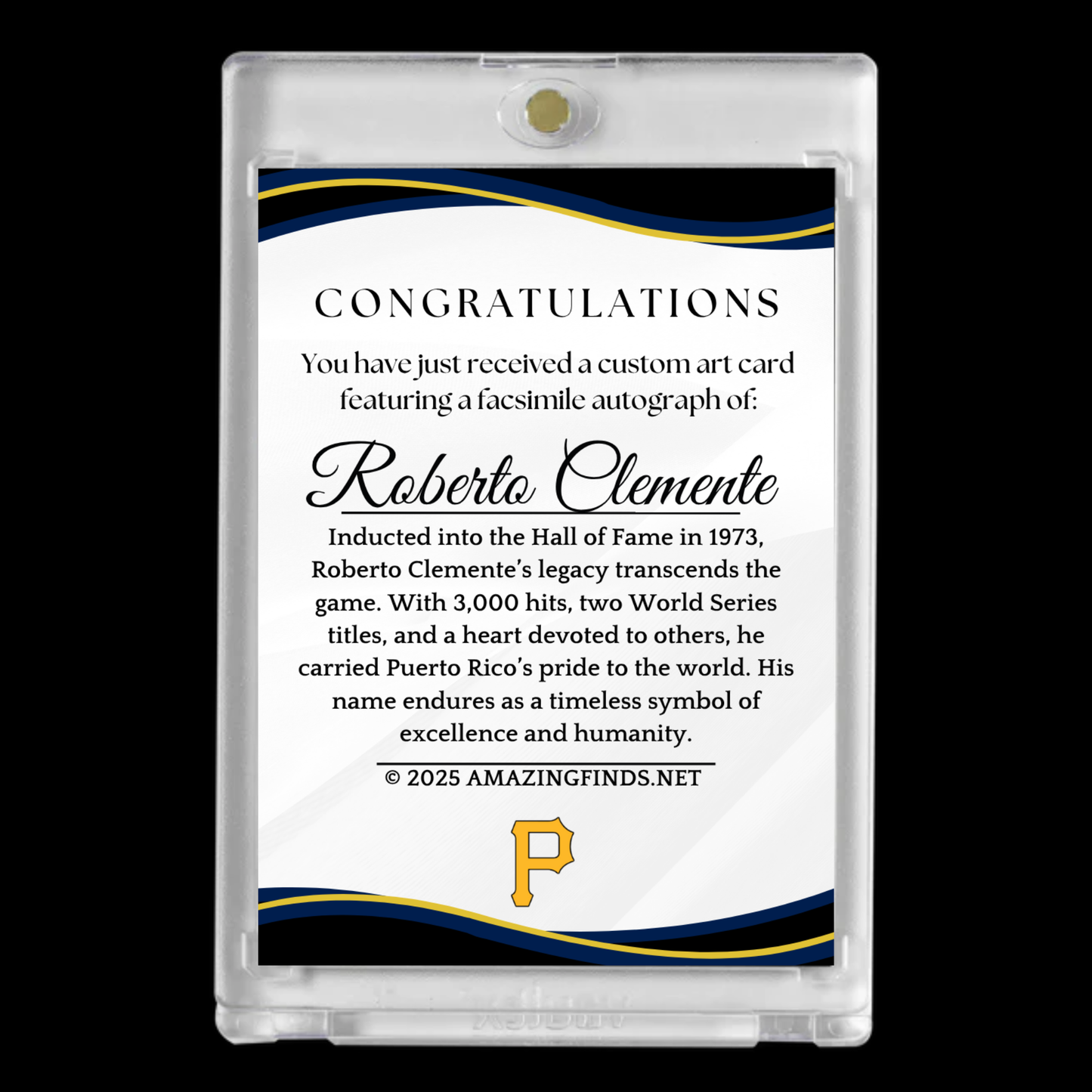 Roberto Clemente Card – Puerto Rico Hall Of Fame 1973 Edition & #21 Patch!