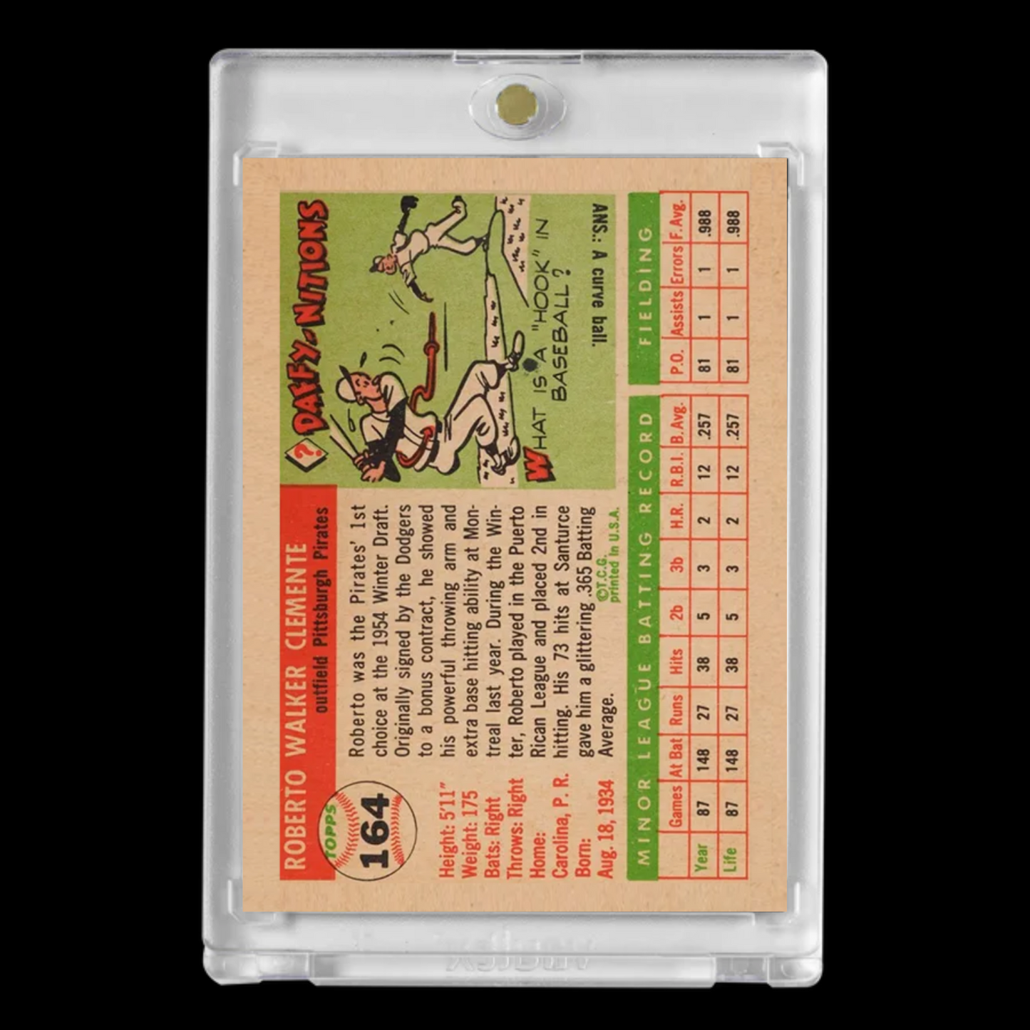 Roberto Clemente 1955 Rookie Reprint Baseball Card – Classic Tribute to a Legend!