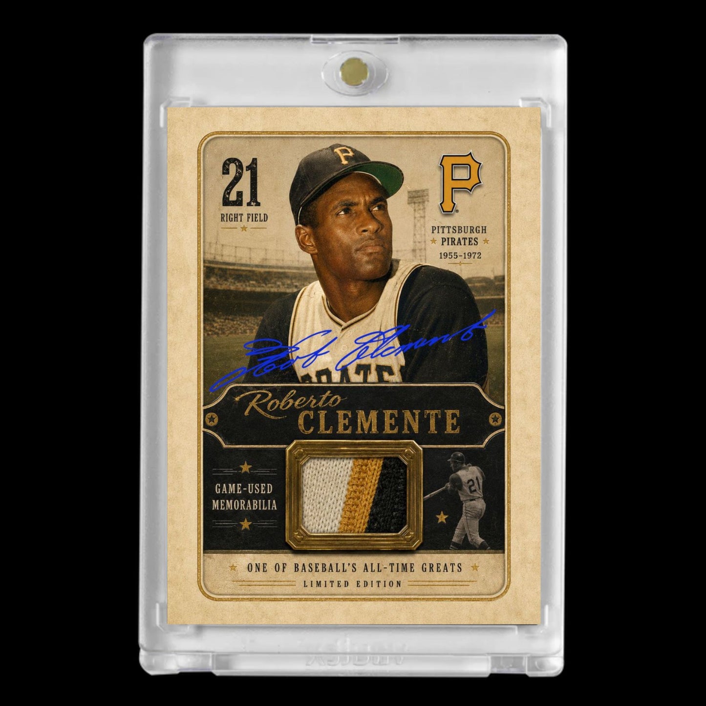 Roberto Clemente Puerto Rico Tribute Custom Art Card – Facsimile Autograph & Patch-Style Artwork