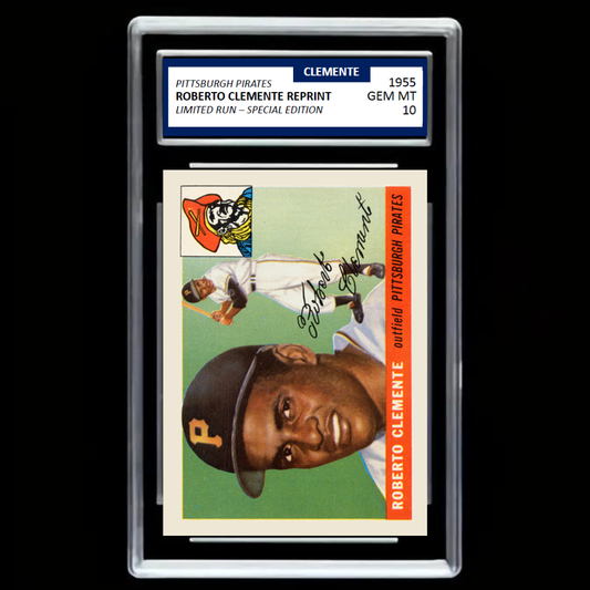 Roberto Clemente 1955 Rookie Reprint Baseball Card! - Graded GEM-MINT 10