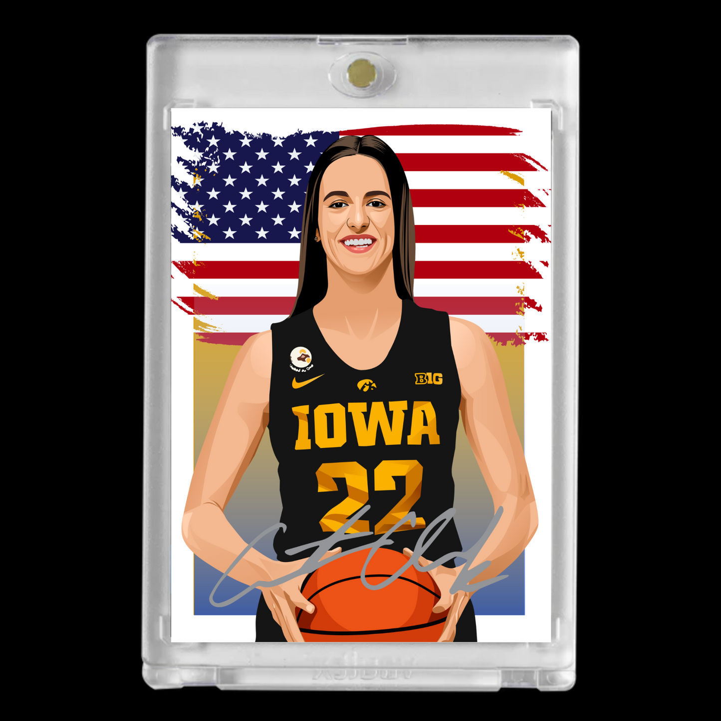 Caitlin Clark #22 – 2024 WNBA Autograph Cartoon Art Style Custom Card!