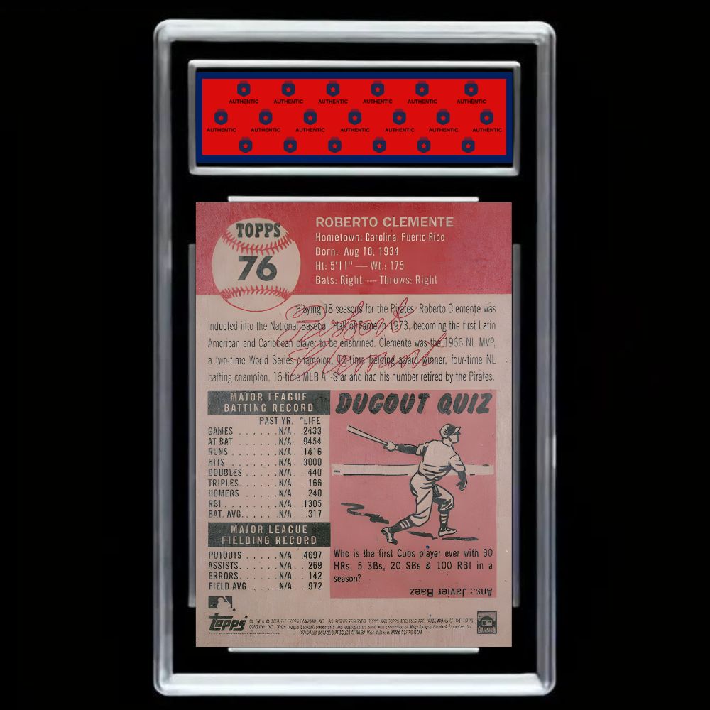 Roberto Clemente 2018 Topps Living Set #76 Pirates - Graded Gem Mint 10!