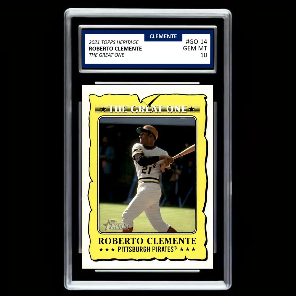 2021 Topps Heritage #GO-14 Roberto Clemente Pittsburgh Pirates The Great One - Graded Gem Mint 10!