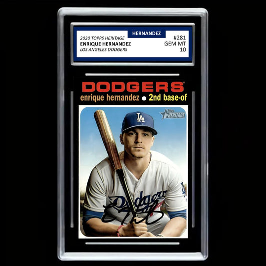 Enrique Hernandez 2020 Topps Heritage Los Angeles Dodgers #281 - Graded Gem Mint 10!