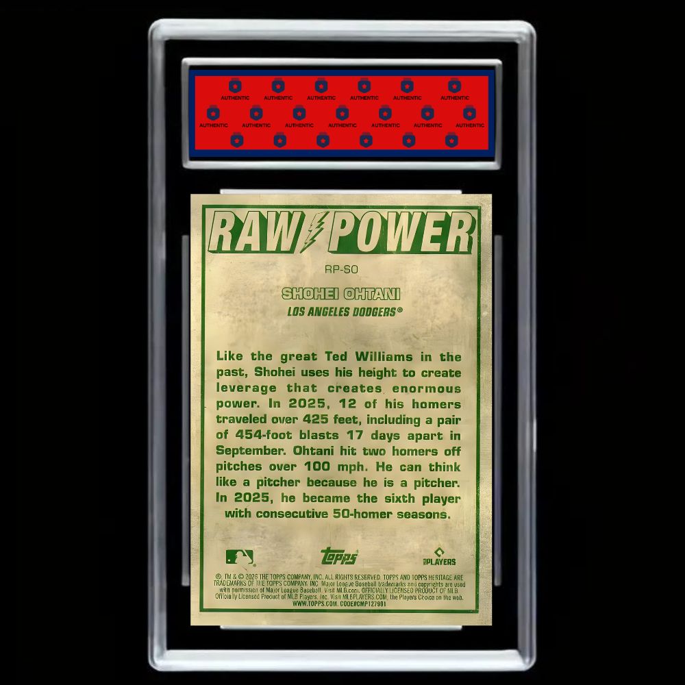 Shohei Ohtani  2026 Topps Heritage - Raw Power #RP-SO - Graded Gem Mint 10!