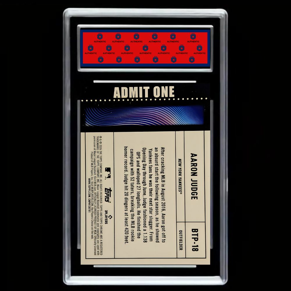 2026 Topps Series 1 - Big Ticket Players Aaron Judge #BTP-18 - Graded Gem Mint 10!