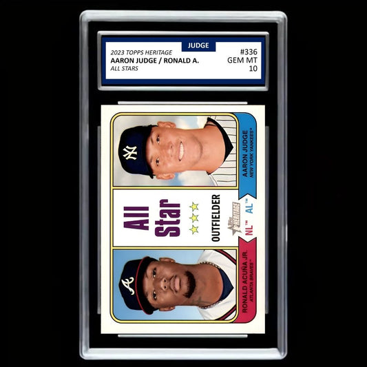 2023 Topps Heritage - All-Stars Aaron Judge, Ronald Acuña Jr. #336 - Graded Gem Mint 10!