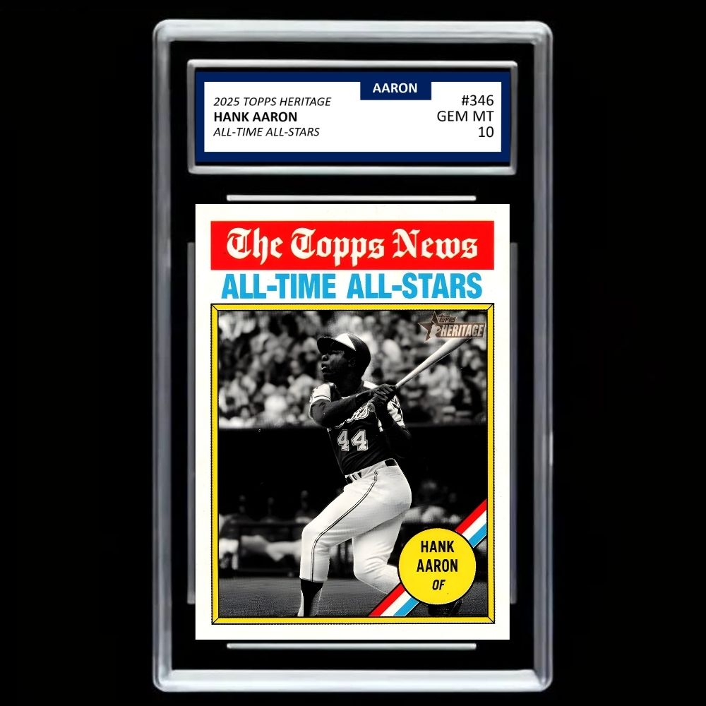 2025 Topps Heritage Base All-Time All-Stars #346 Hank Aaron - Graded Gem Mint 10!