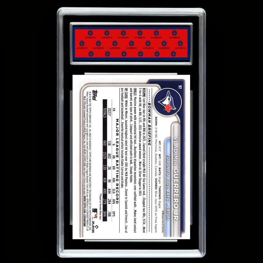 2024 Bowman Vladimir Guerrero Jr. #97 Toronto Blue Jays - Graded Gem Mint 10!
