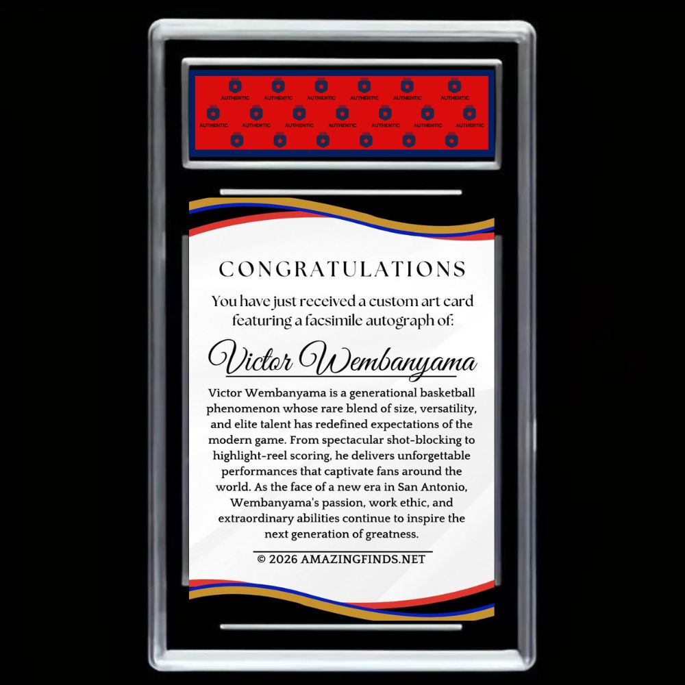 Victor Wembanyama Art Card – Facsimile Auto | Generational Talent Basketball Collectible - Graded Gem Mint 10!