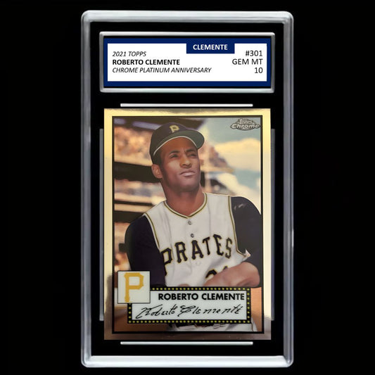 Roberto Clemente 2021 Topps Chrome Platinum Anniversary Refractor #301 Pirates - Graded Gem Mint 10!