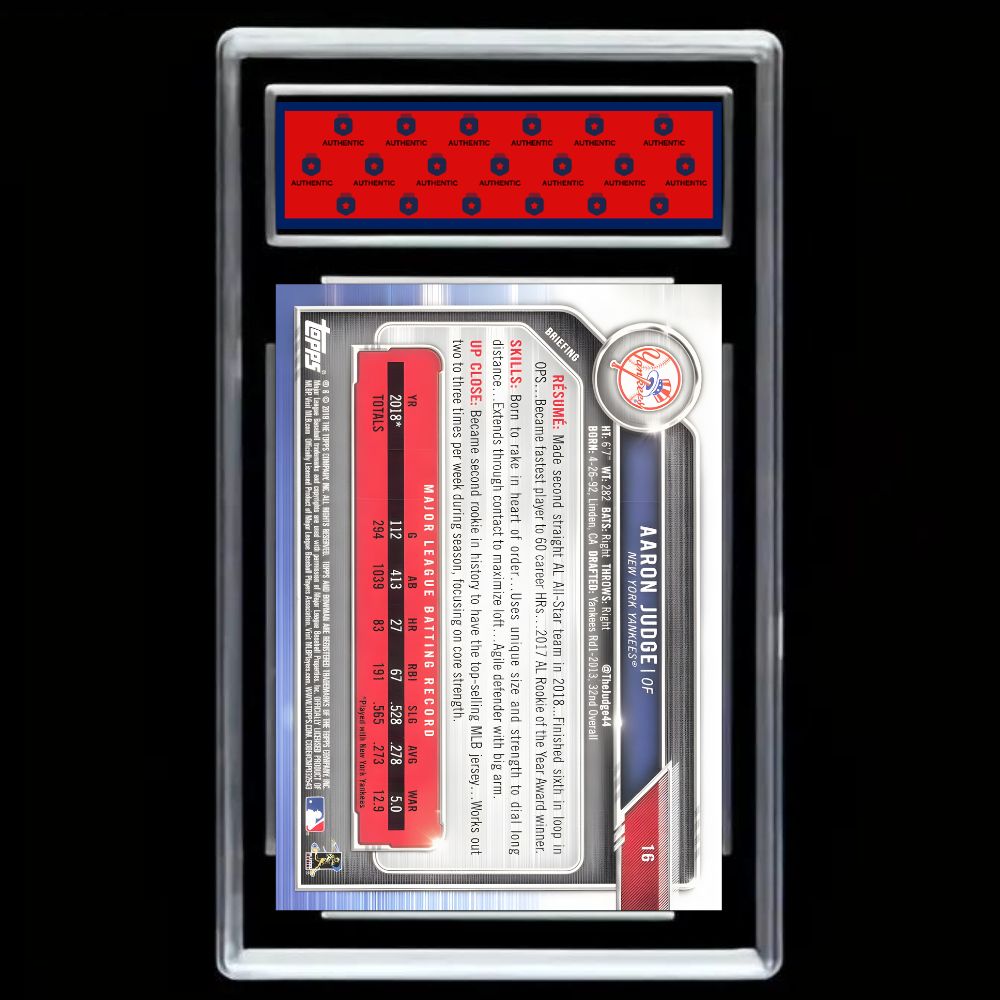 2019 Bowman Aaron Judge #16 GEM MINT 10 – New York Yankees Baseball Collectible Card