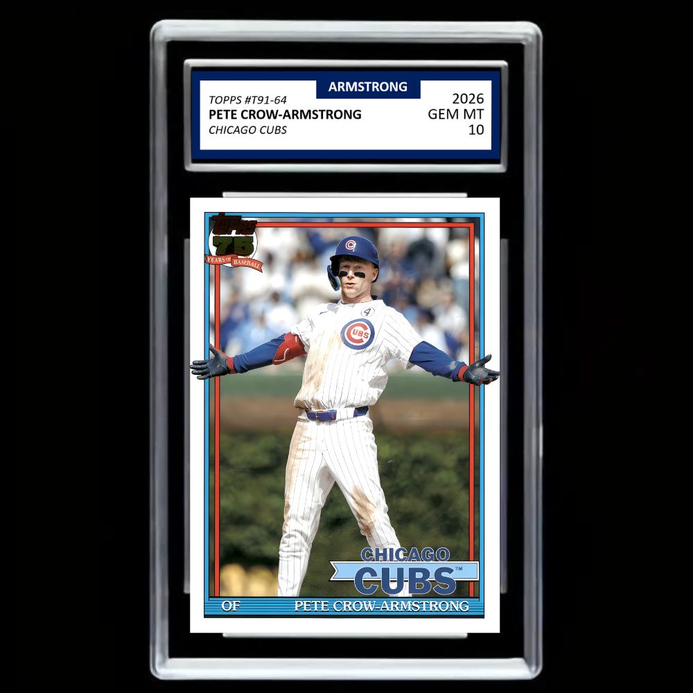 2026 Topps Pete Crow-Armstrong #T91-64 GEM MINT 10 – Chicago Cubs 75th Anniversary Baseball Card