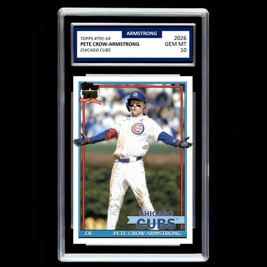 2026 Topps Pete Crow-Armstrong #T91-64 GEM MINT 10 – Chicago Cubs 75th Anniversary Baseball Card