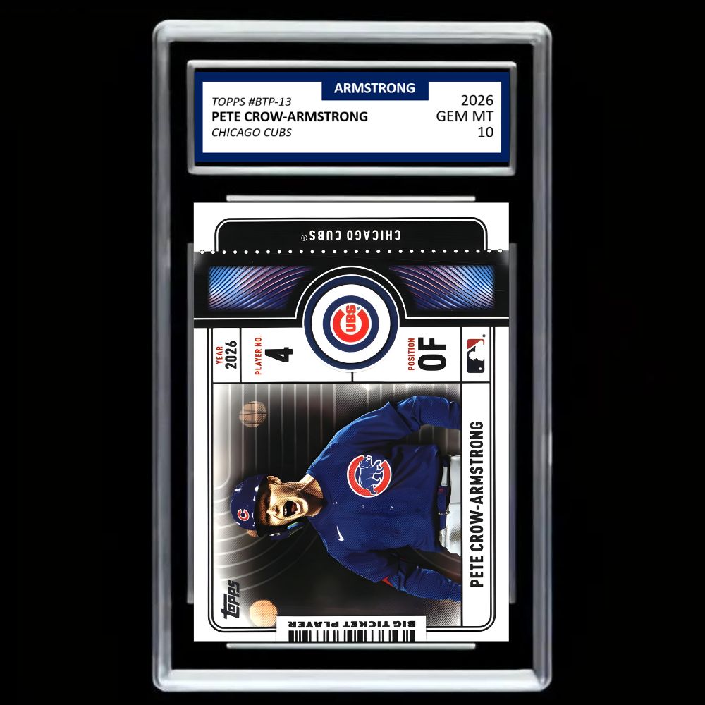 2026 Pete Crow-Armstrong Chicago Cubs Big Ticket Player #BTP-13 GEM MINT 10 Graded Card – Topps Baseball Collectible