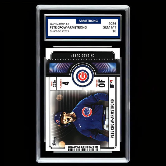 2026 Pete Crow-Armstrong Chicago Cubs Big Ticket Player #BTP-13 GEM MINT 10 Graded Card – Topps Baseball Collectible