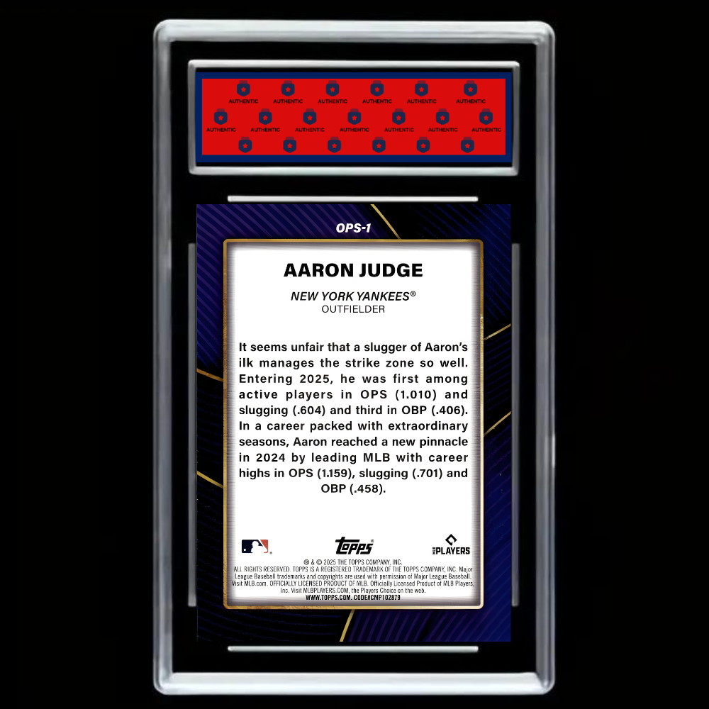 Aaron Judge 2026 Topps OPS Leaders #OPS-1 – New York Yankees GEM MINT 10 Card!