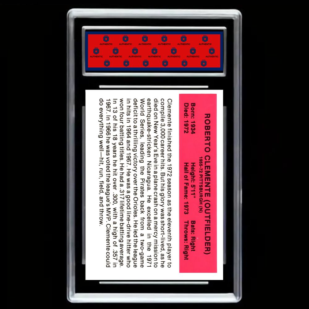 Roberto Clemente 1987 Baseball’s All-Time Greats – GEM MINT 10 Graded Card | Pittsburgh Pirates Legend