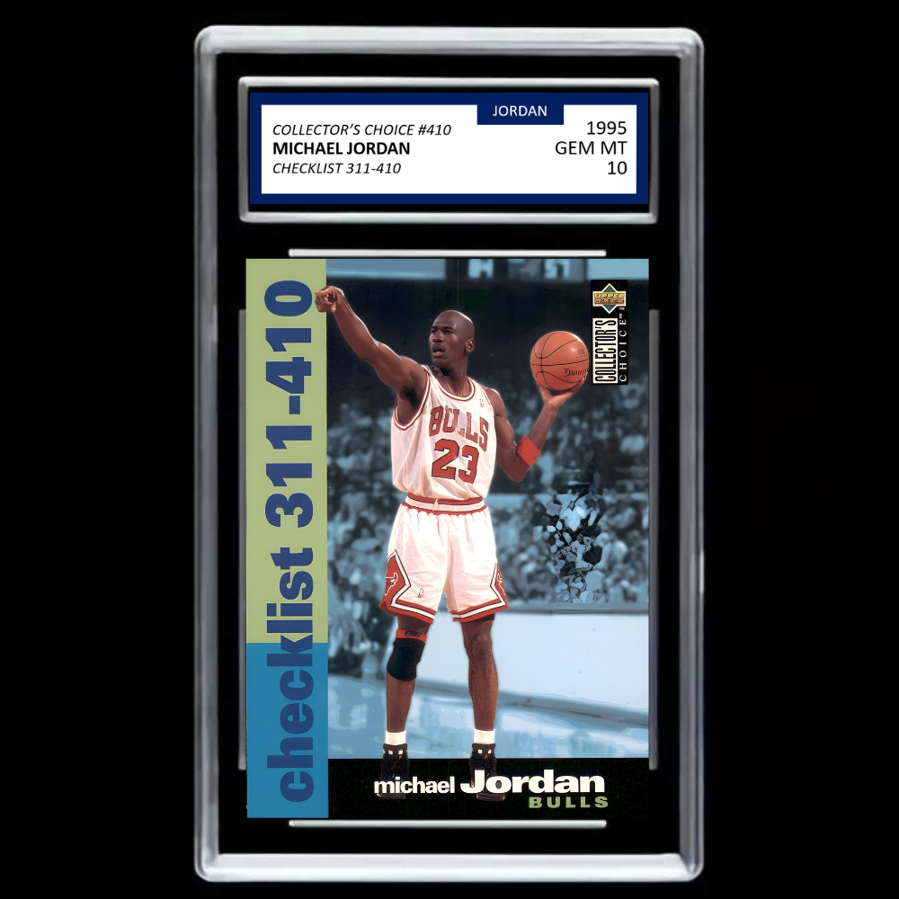 Michael Jordan 1995-96 Upper Deck Collector's Choice #410 Checklist – Chicago Bulls GEM MINT 10 Card!