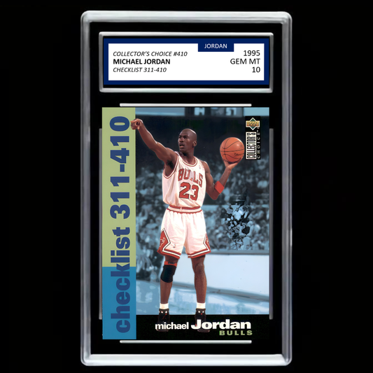 Michael Jordan 1995-96 Upper Deck Collector's Choice #410 Checklist – Chicago Bulls GEM MINT 10 Card!