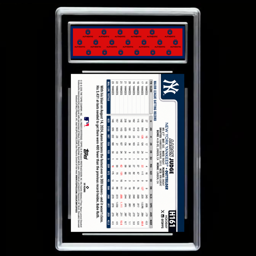 Aaron Judge 2025 Topps Holiday #H161 – New York Yankees – GEM MINT 10 Display Collectible!
